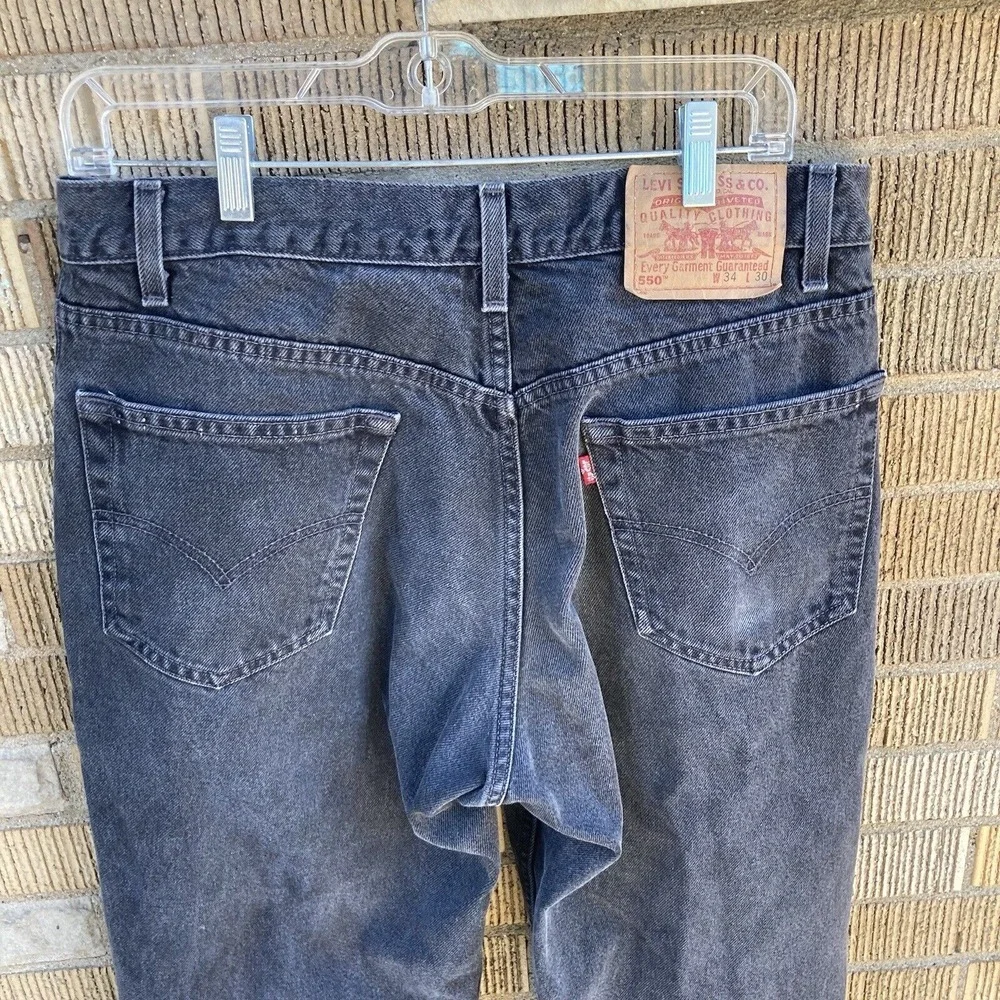 Levis 550‎ Jeans Mens 34x30 (Measured 32x28.5) Black Relaxed Fit Vintage Y2K